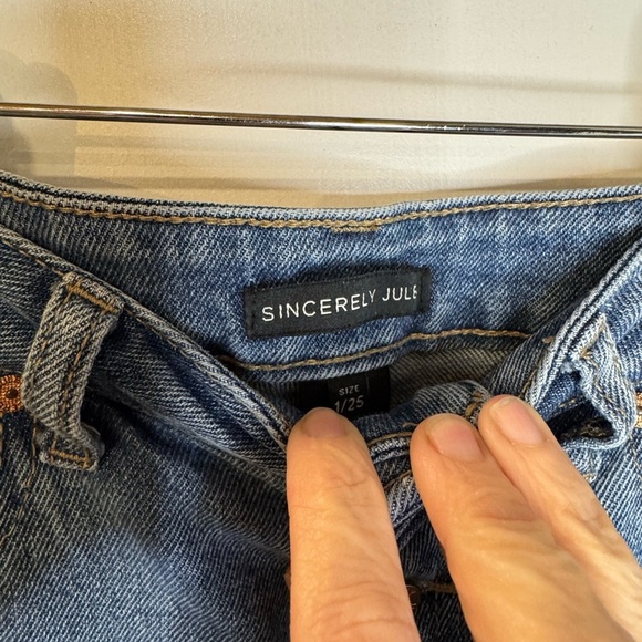 Sincerely Jules Button fly Stretchy Denim Size 1/25 D1.2 - Picture 4 of 14